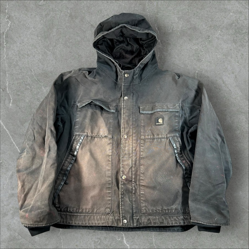 Vintage Carhartt Jacket‎ Mens XL Black Faded J317 BLK Workwear Distressed 90s